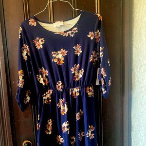 French Grey, Navy Knit dress, Xl